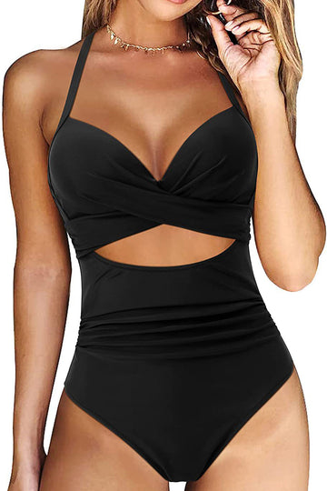 Maillot de bain one piece Halter Black